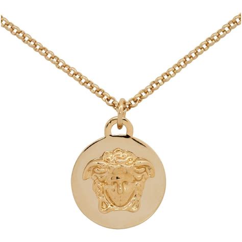 versace gold coin pendant necklace|Versace necklace real gold.